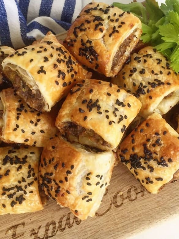 Homemade beef sausage rolls Image