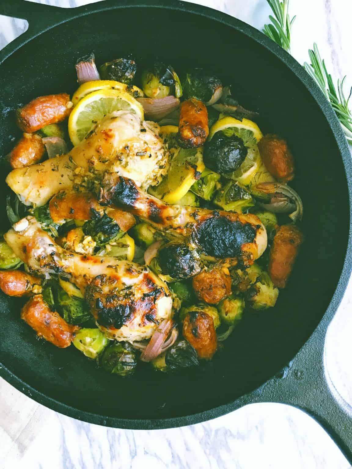 Chicken Drumstick with Brussels Sprouts Recipe Image