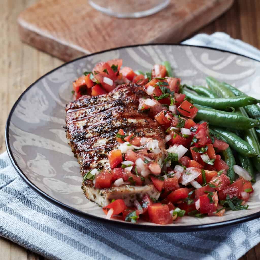 Spicy Grilled Beef Eye Fillet with Salsa Recipe Image