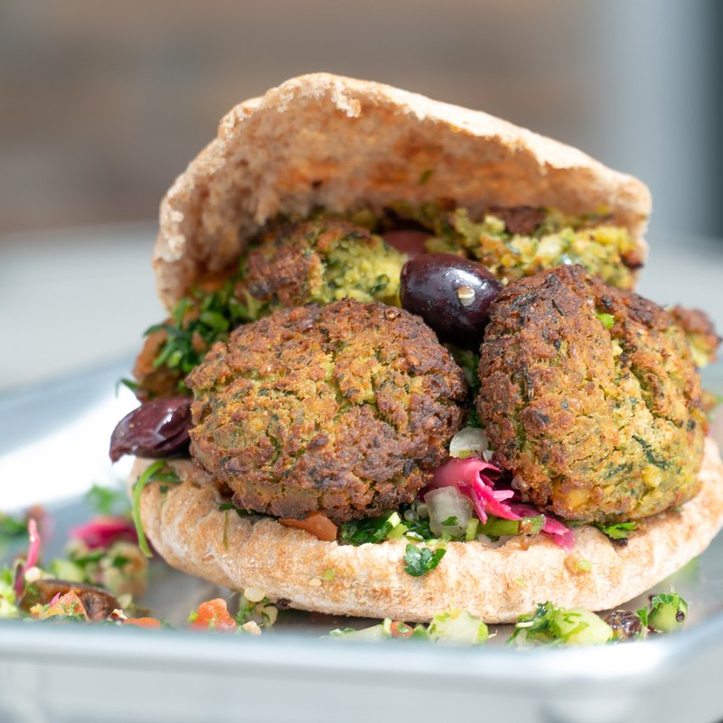 Crunchy Falafel Pita Pockets with Vegetables Recipe Image