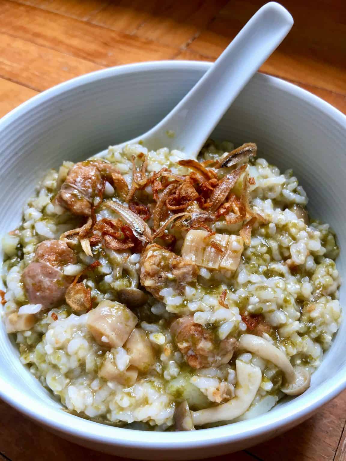 Pork Chorizo Sausages Brown Rice Porridge Image