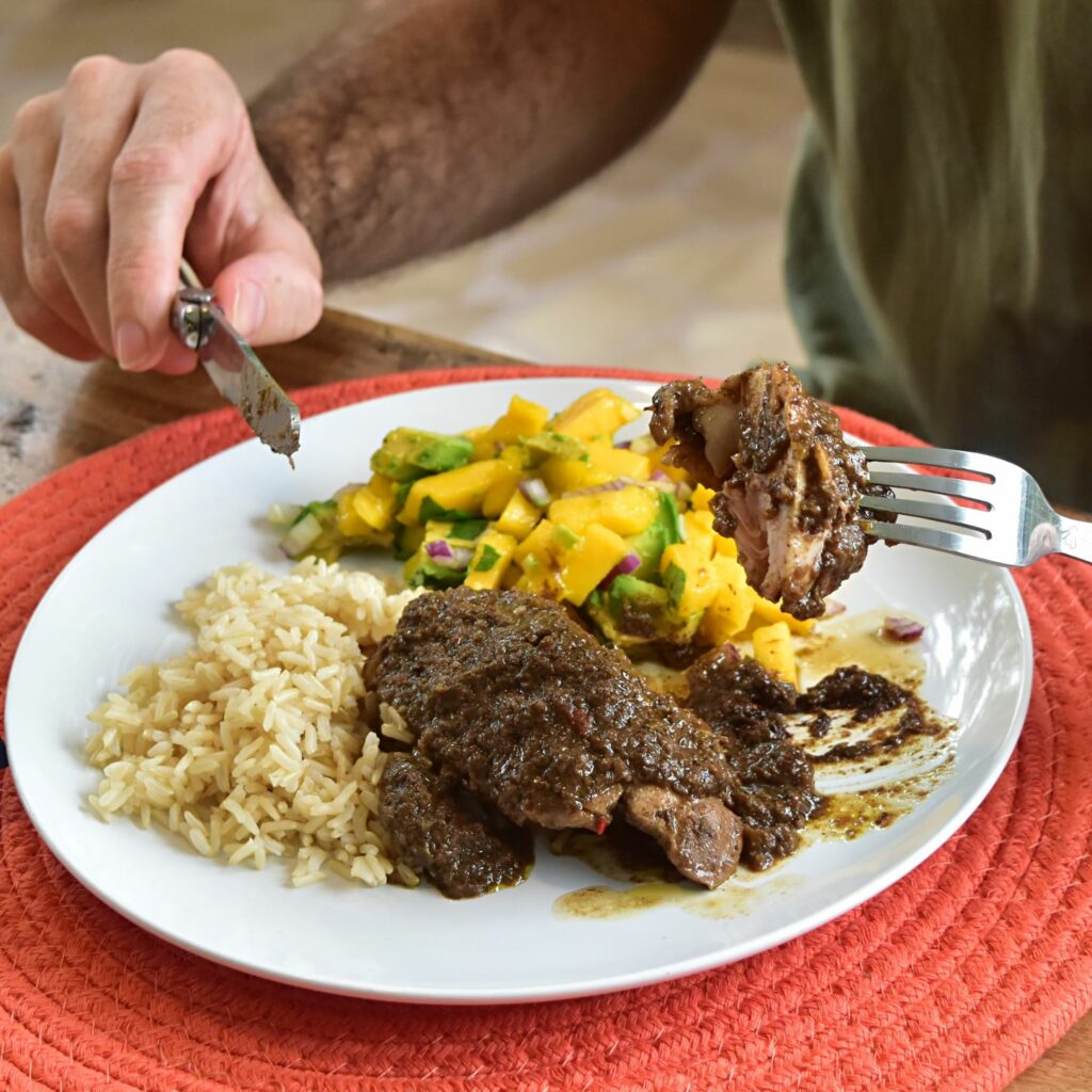 Caribbean Jerk Chicken with Mango Avocado Salsa Image