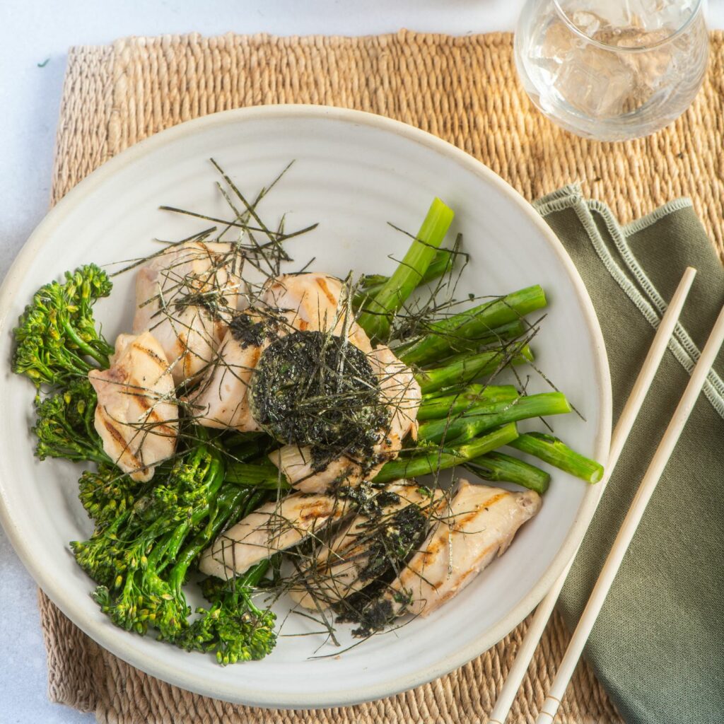 Char-Grilled Chicken with Ginger Nori Butter Recipe Image
