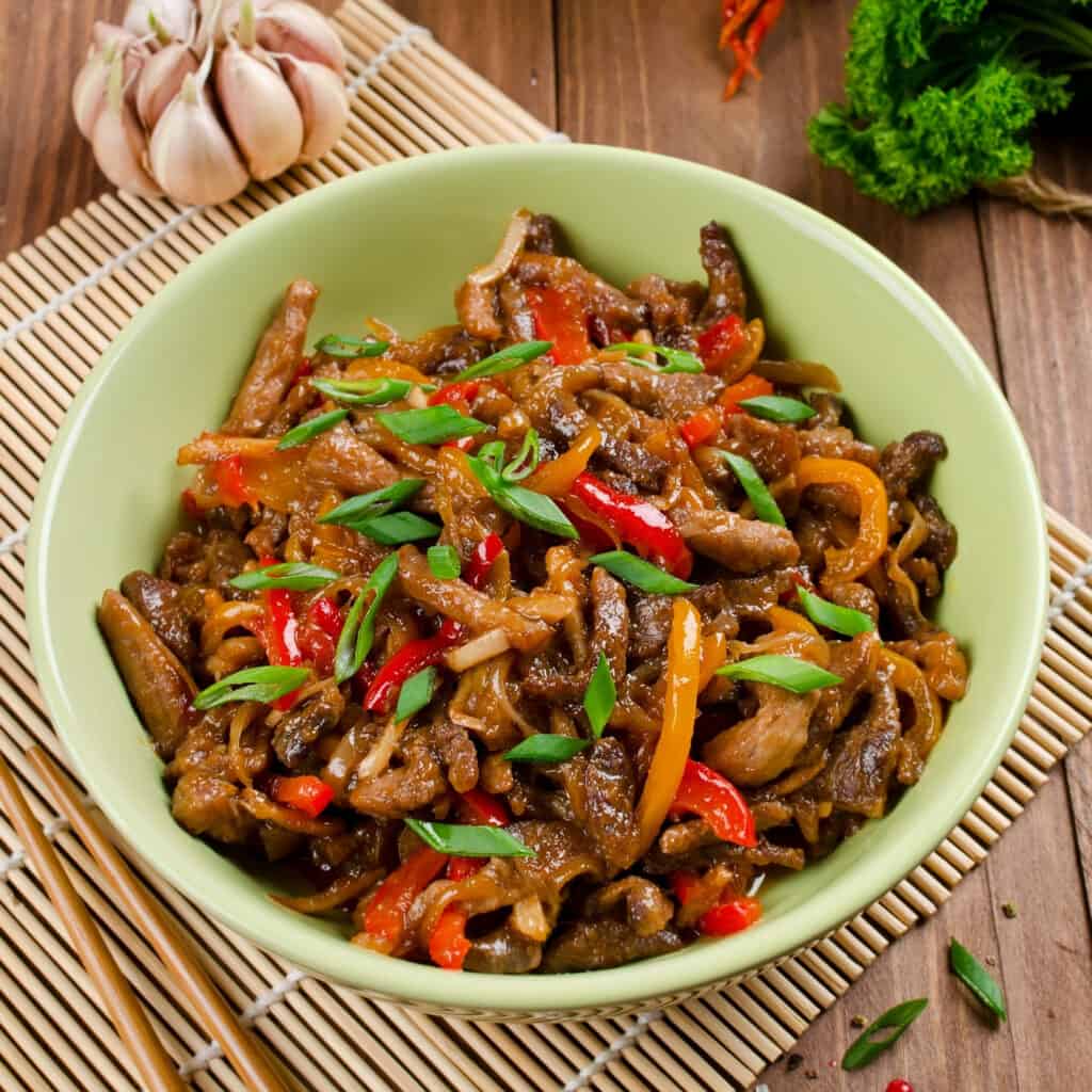 Stir Fry Pork Strips in Black Bean Sauce Image