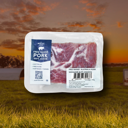 Free Range Australian Pork Collar/Shoulder - Frozen - 500g