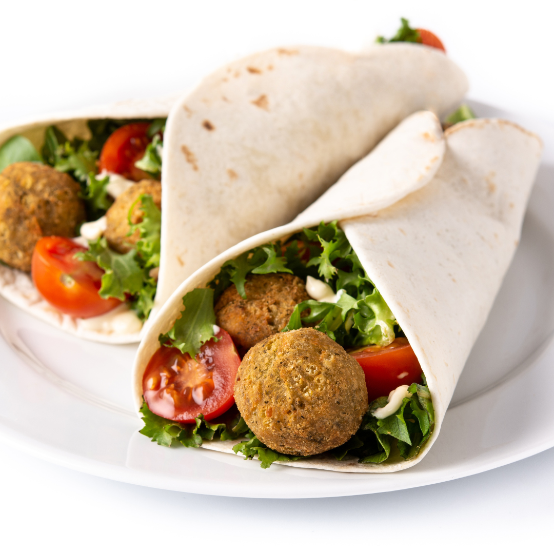 Tortilla Wrap with Falafel and Vegetables Recipe Image