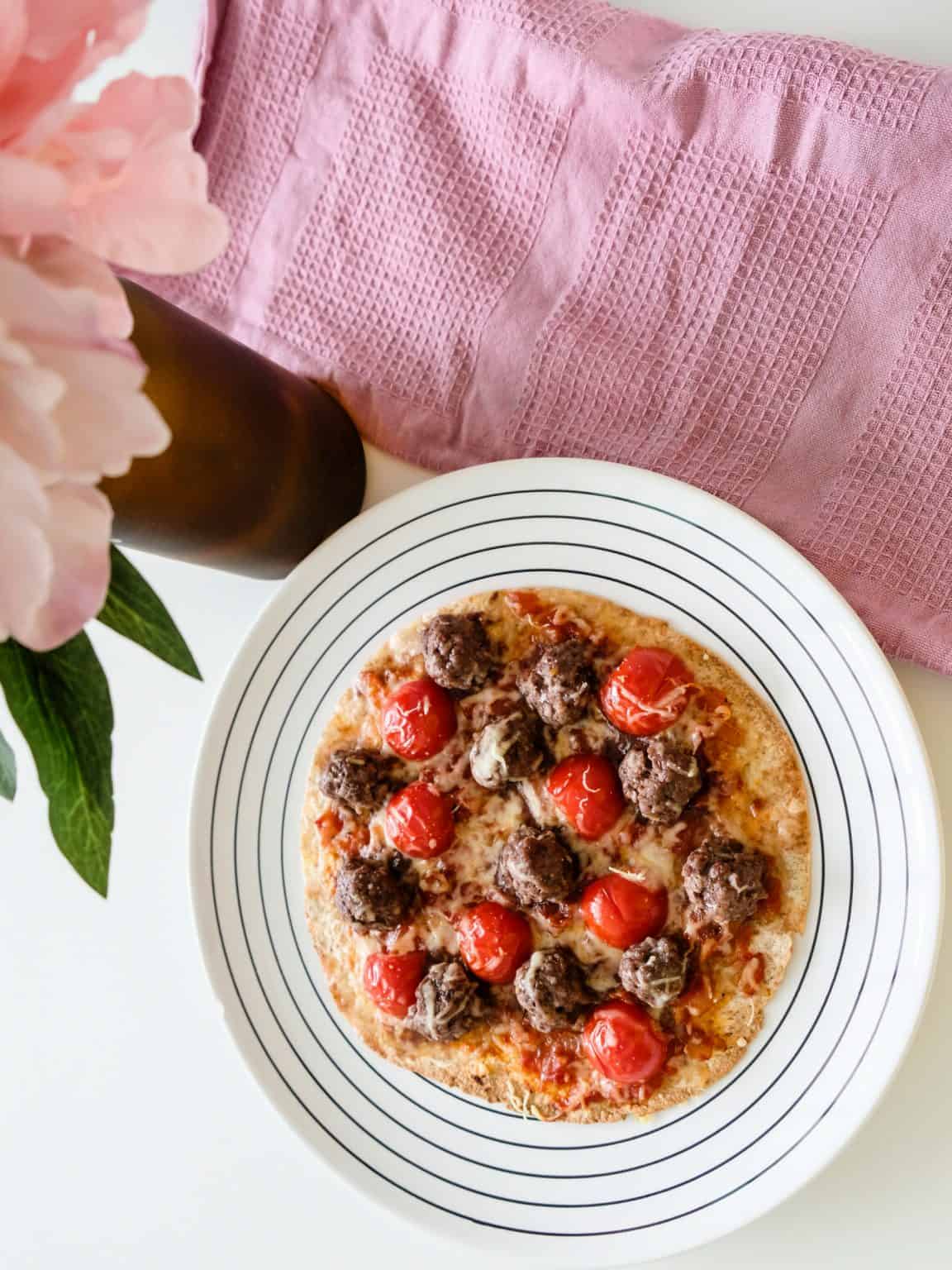 Beef Meatball Pizza Image
