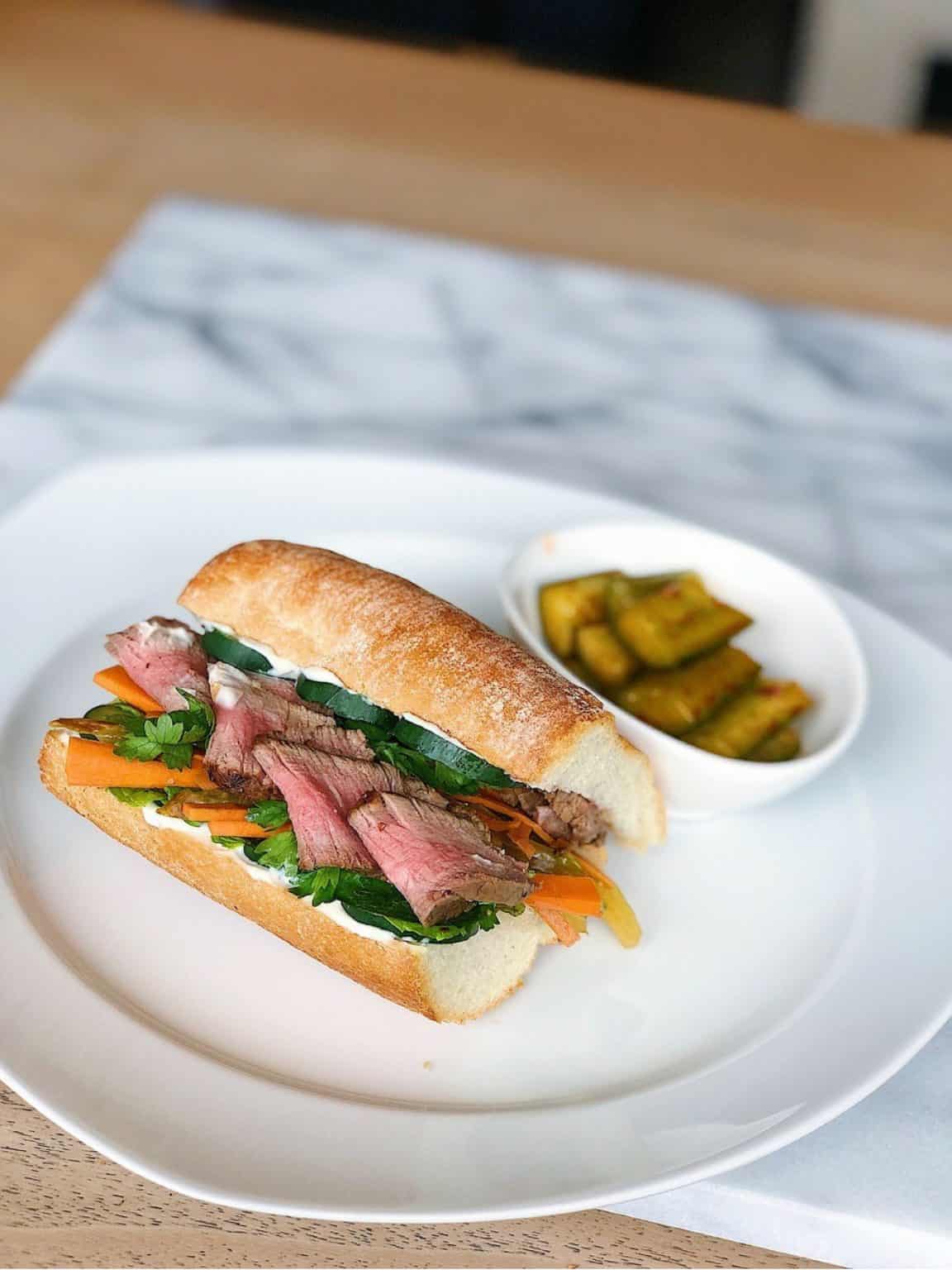 Lemongrass Beef Tenderloin Bahn Mi Recipe Image