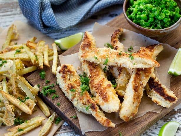 Coconut Gurnard Fish Fillet with Parmesan Chips Recipe Image