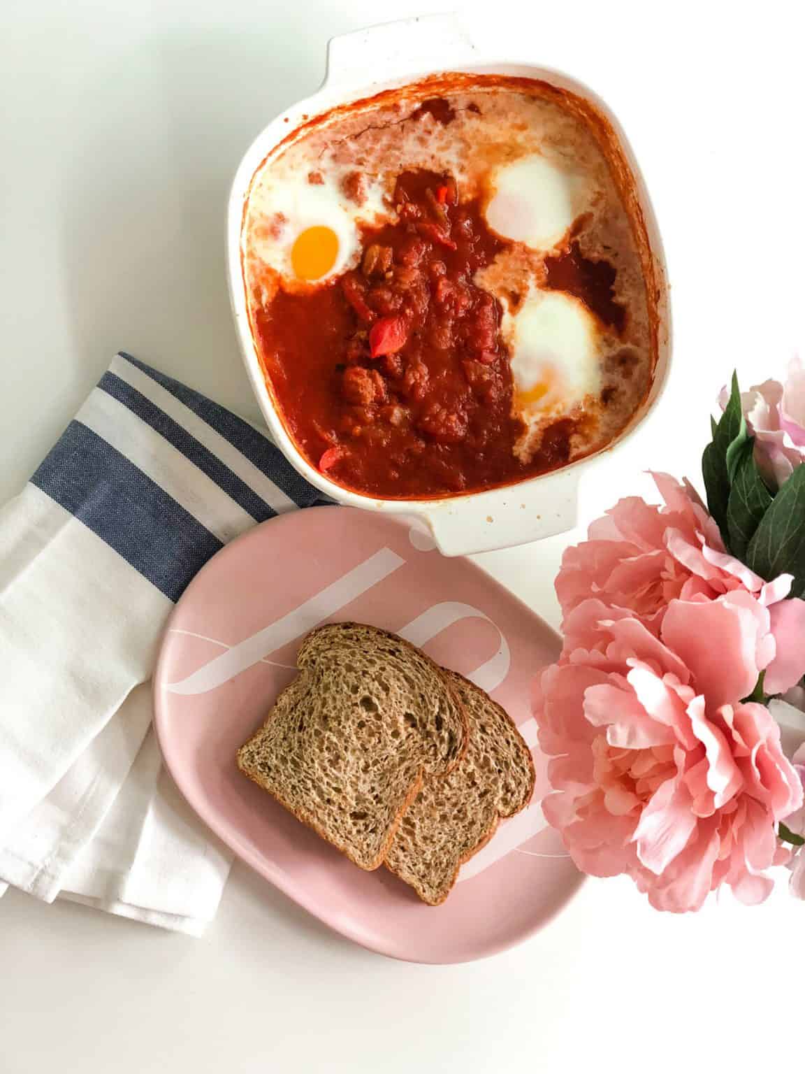 Moroccan Baked Chorizo Eggs Image