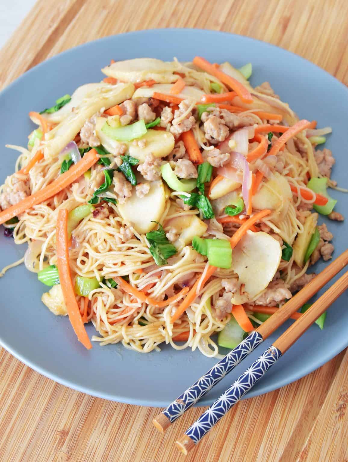 Stir Fried Mee Sua (Wheat Vermicelli) Recipe Image