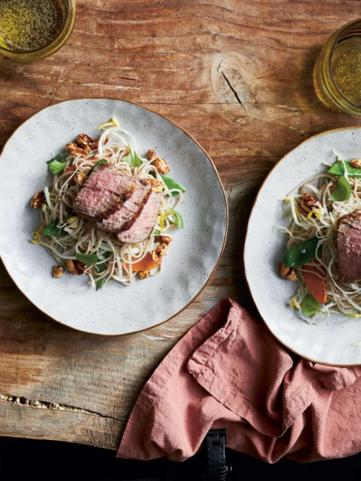 Soba Noodle Salad with Steak and Stir-fried Vegetables Image