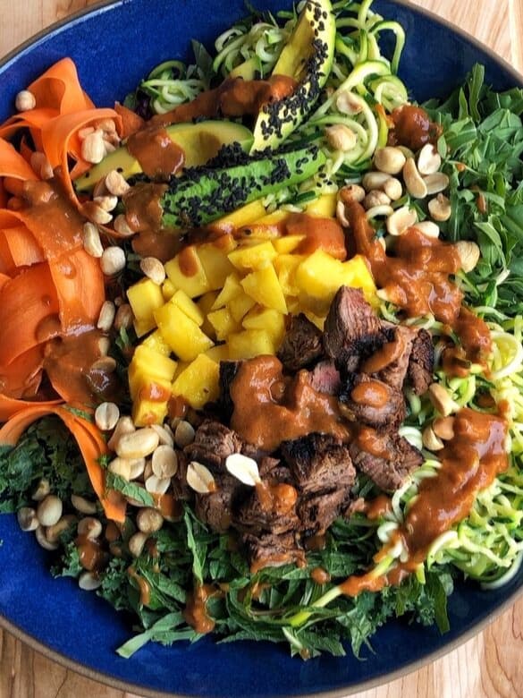 Spring Roll Steak Salad with Peanut Dressing Image