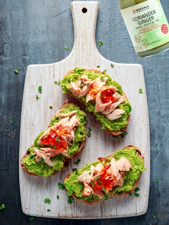 Coriander Ginger Avocado and Salmon Toast Image