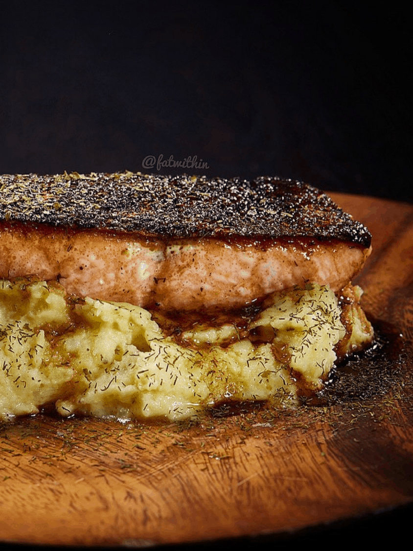Seared Atlantic Salmon on Mashed Potatoes Recipe Image