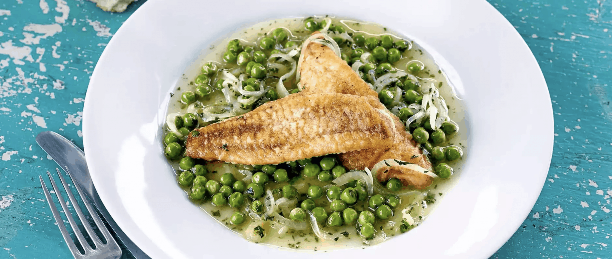 Gurnard Fish Fillet with Peas and Cider Recipe Image