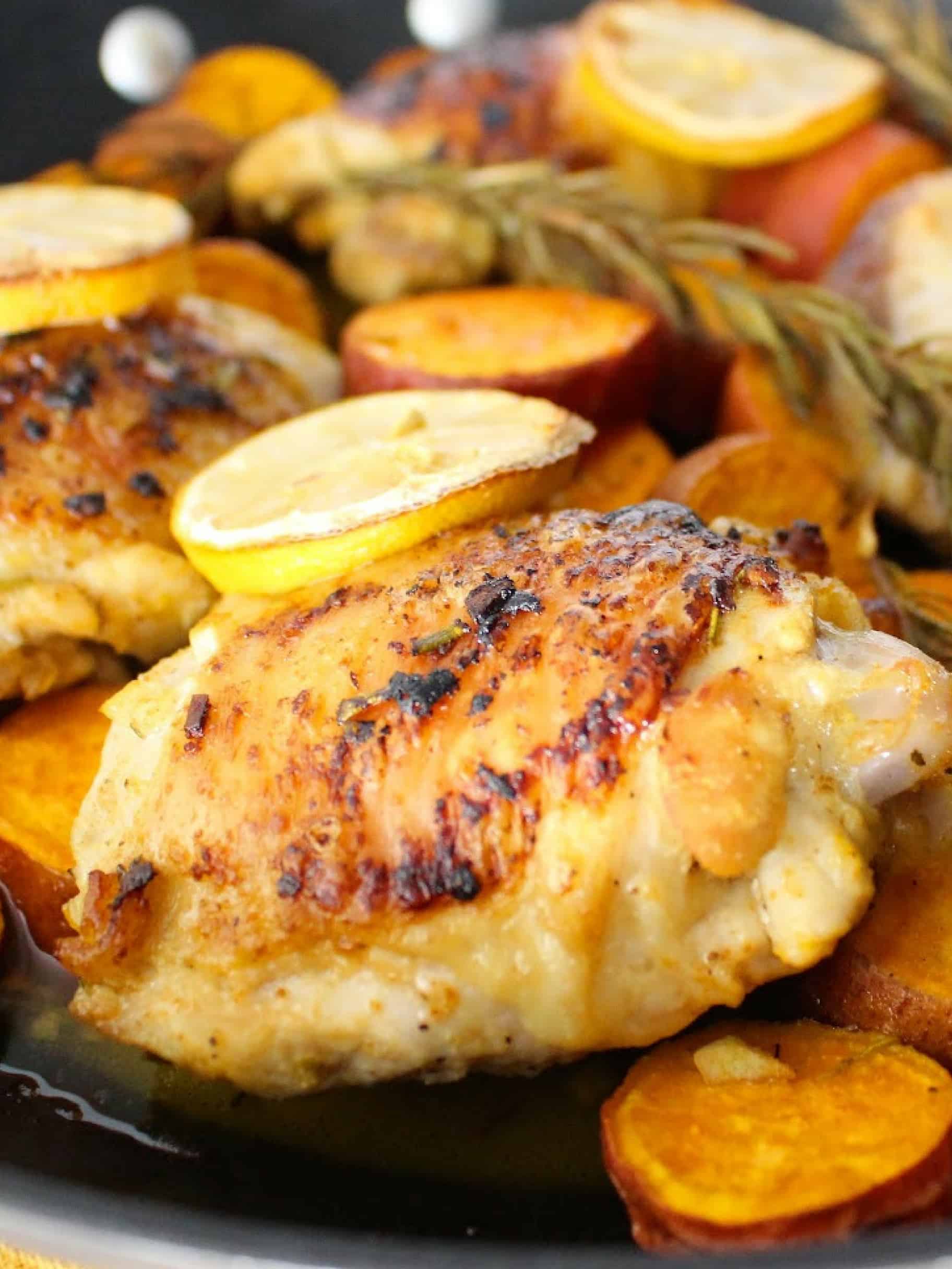 Lemon Rosemary Chicken with Sweet Potatoes Image