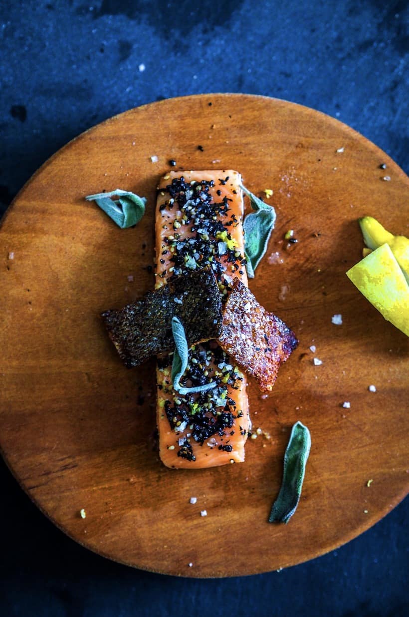 Grilled Salmon with Crispy skin and Furikake Seasoning Image