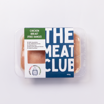 Free-range chicken breast Australia 400g, pack front, The Meat Club Singapore