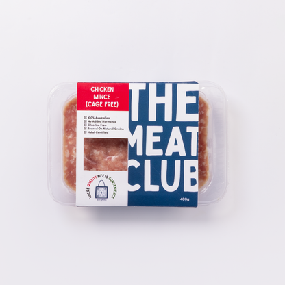 Cage-free chicken mince Australia 400g, pack front, The Meat Club Singapore