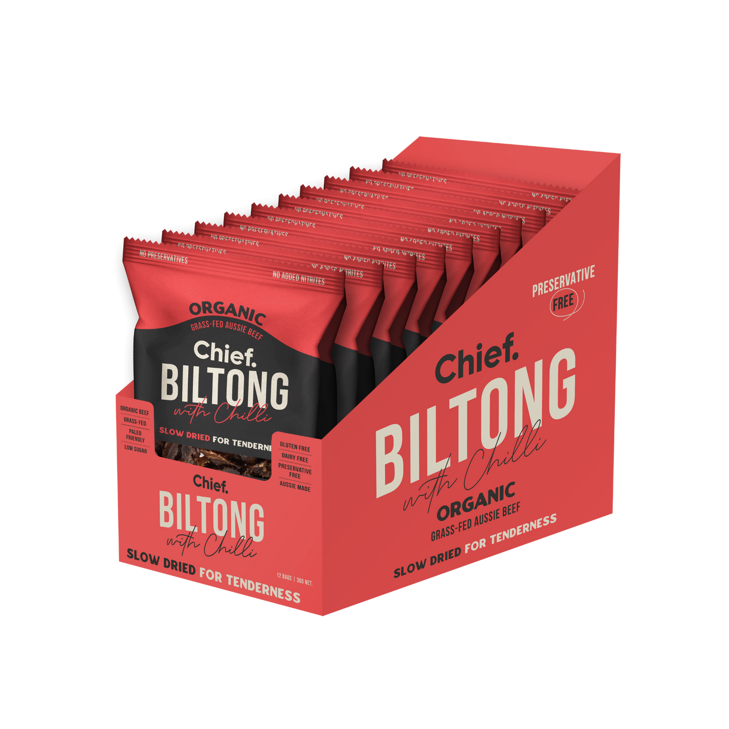 Beef Biltong (Cayenne Chilli) 12-pack - Australia | 360g
