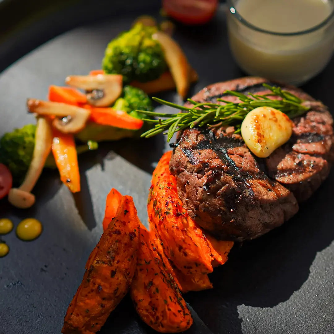 Garlic Butter Ribeye Steak with Roasted Vegetables Image