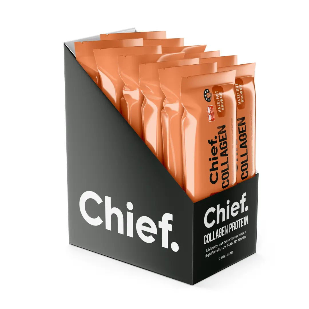 Chief Collagen Protein Hazelnut Brownie Bar (12 bars)