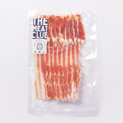 Free-range streaky bacon Australia 180g, pack front, The Meat Club Singapore
