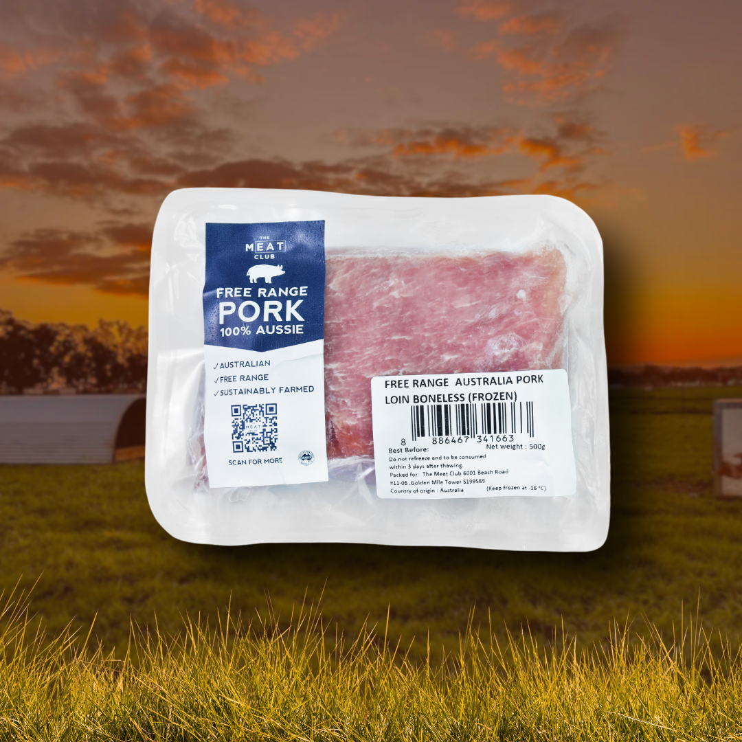 Free Range Australian Pork Loin Boneless - Frozen - 500g