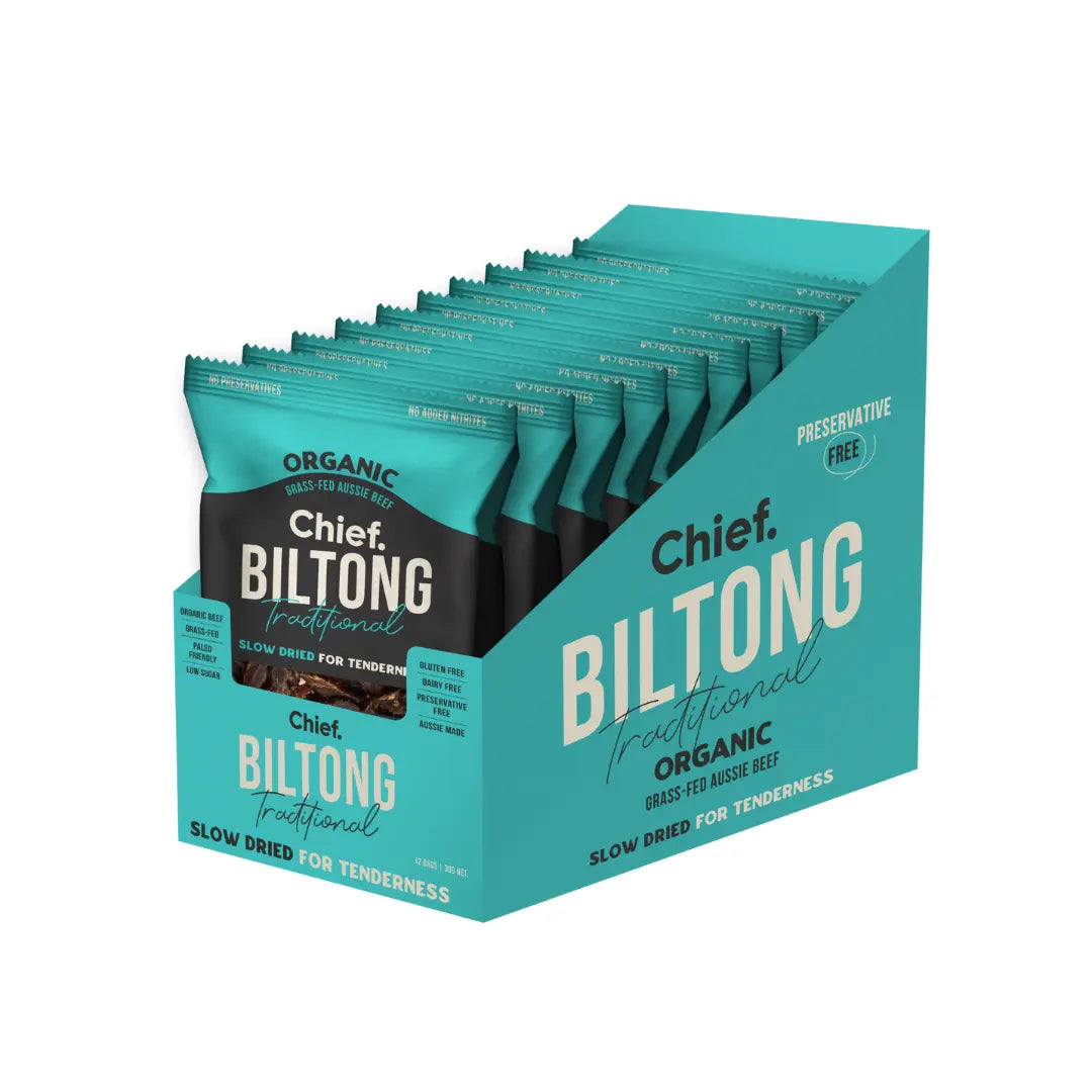 Chief Traditional Beef Biltong (12 x 30g bags)