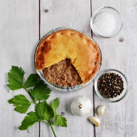 Ready to heat homestyle Australian Beef Mince Pie from The Meat Club