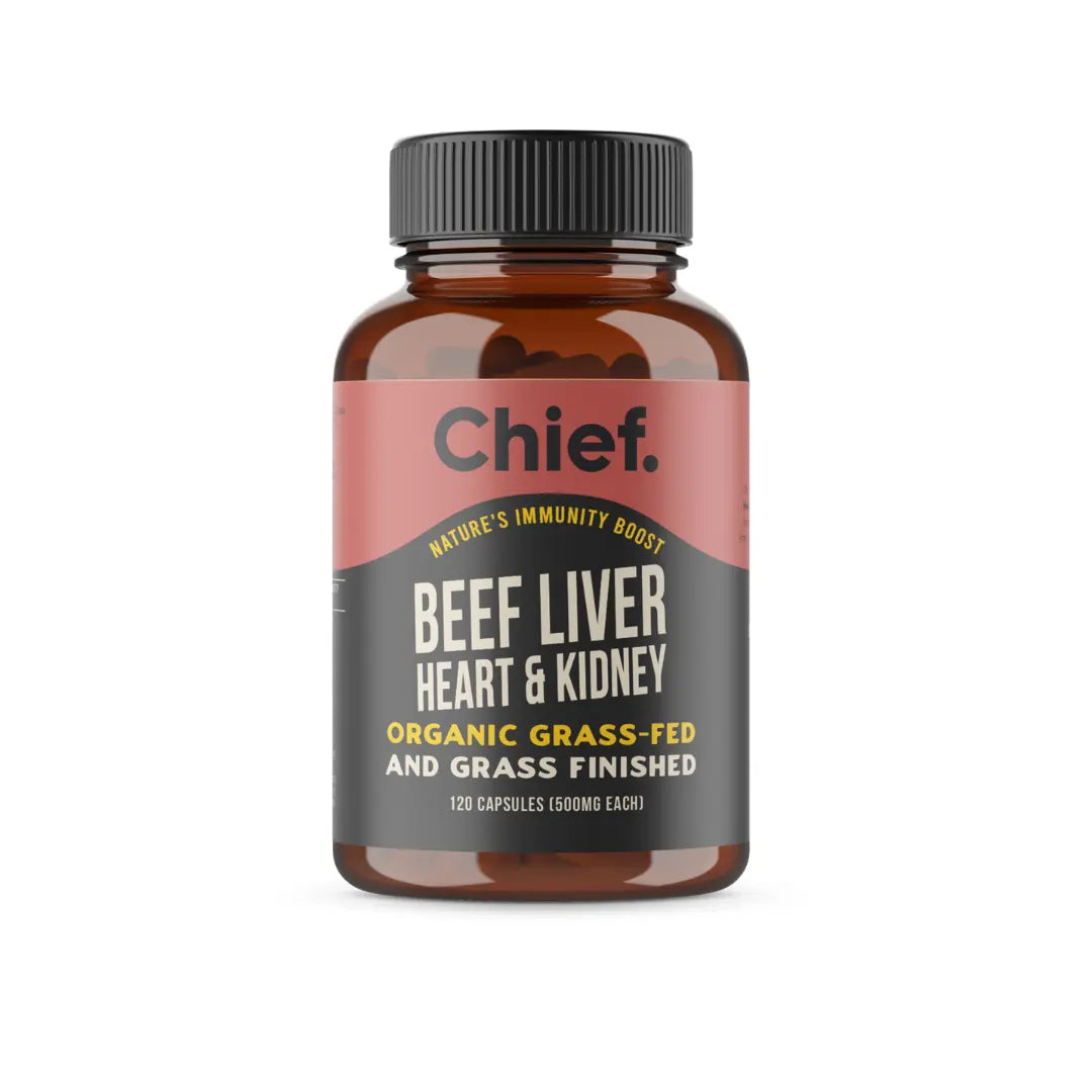 Organic Beef Liver, Heart & Kidney Immunity Boost (120 Capsules)